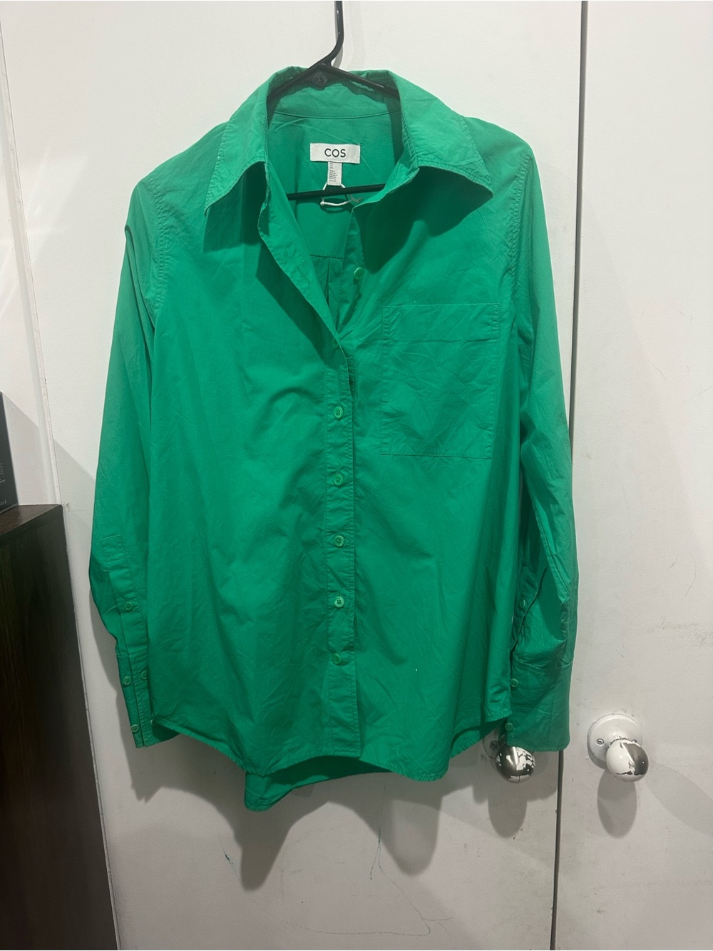 COS Emerald Green Collared Button-Down Shirt